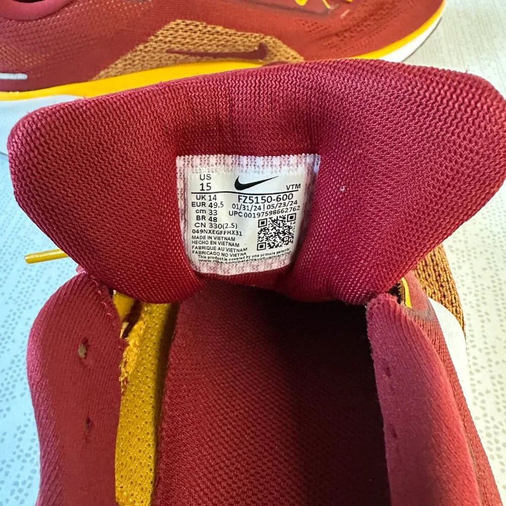 Nike Cardinal USC Trojans Zoom Pegasus 41 Running Shoes Men's Size 15
